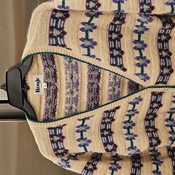 💕ROUJE💕 Chunky Jacquard Leora Cardigan 38 NWOT - Picture 14 of 16